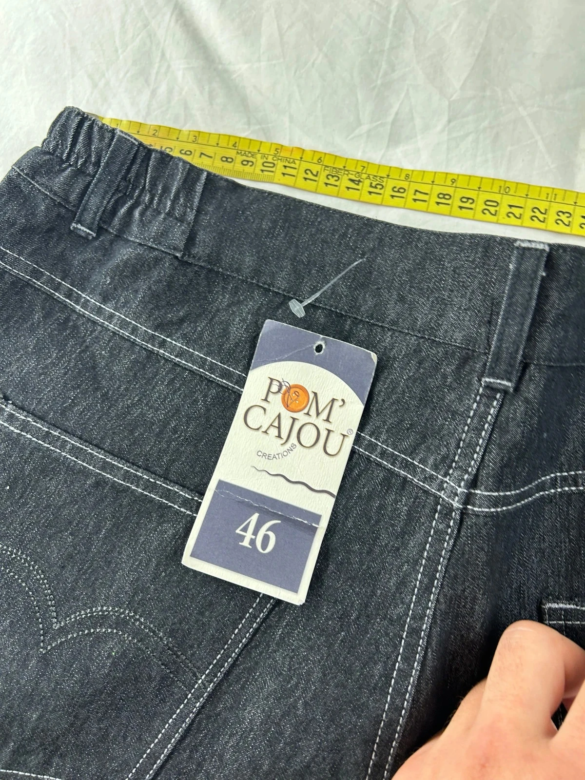 Calça jeans reta preta pom’cajou tamanho 46 nova – photo 17